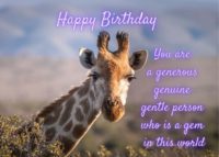Giraffe Birthday Card