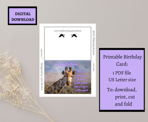 Giraffe Birthday Card - Image 2