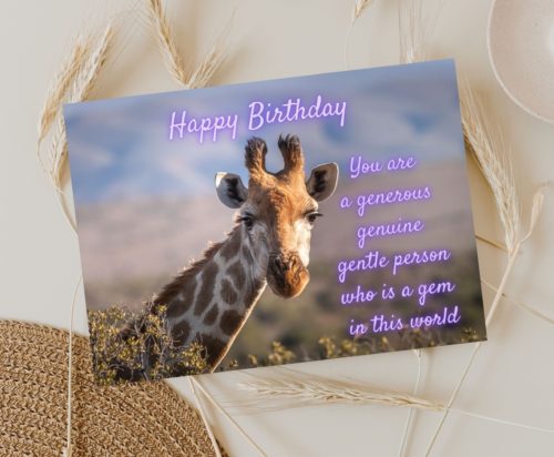 Giraffe Birthday Card - Image 3