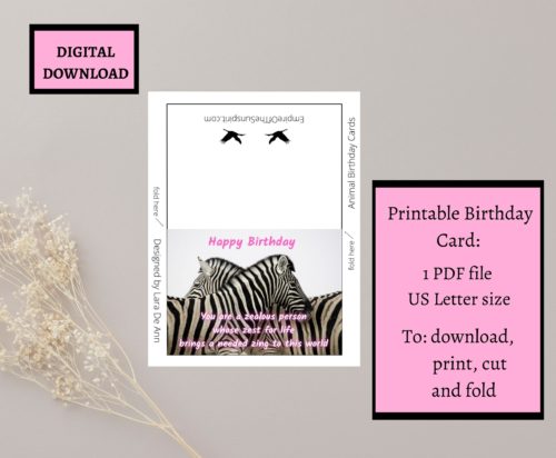 Zebra Birthday Card - Image 2