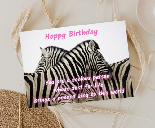 Zebra Birthday Card - Image 3