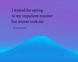 Winter - black letters - Haiku