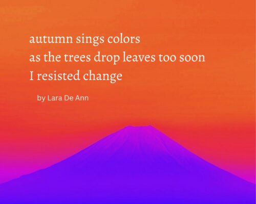 Autumn - white letters - Haiku