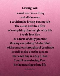 Loving You - black letters on mauve