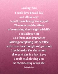 Loving You - white letters on mauve