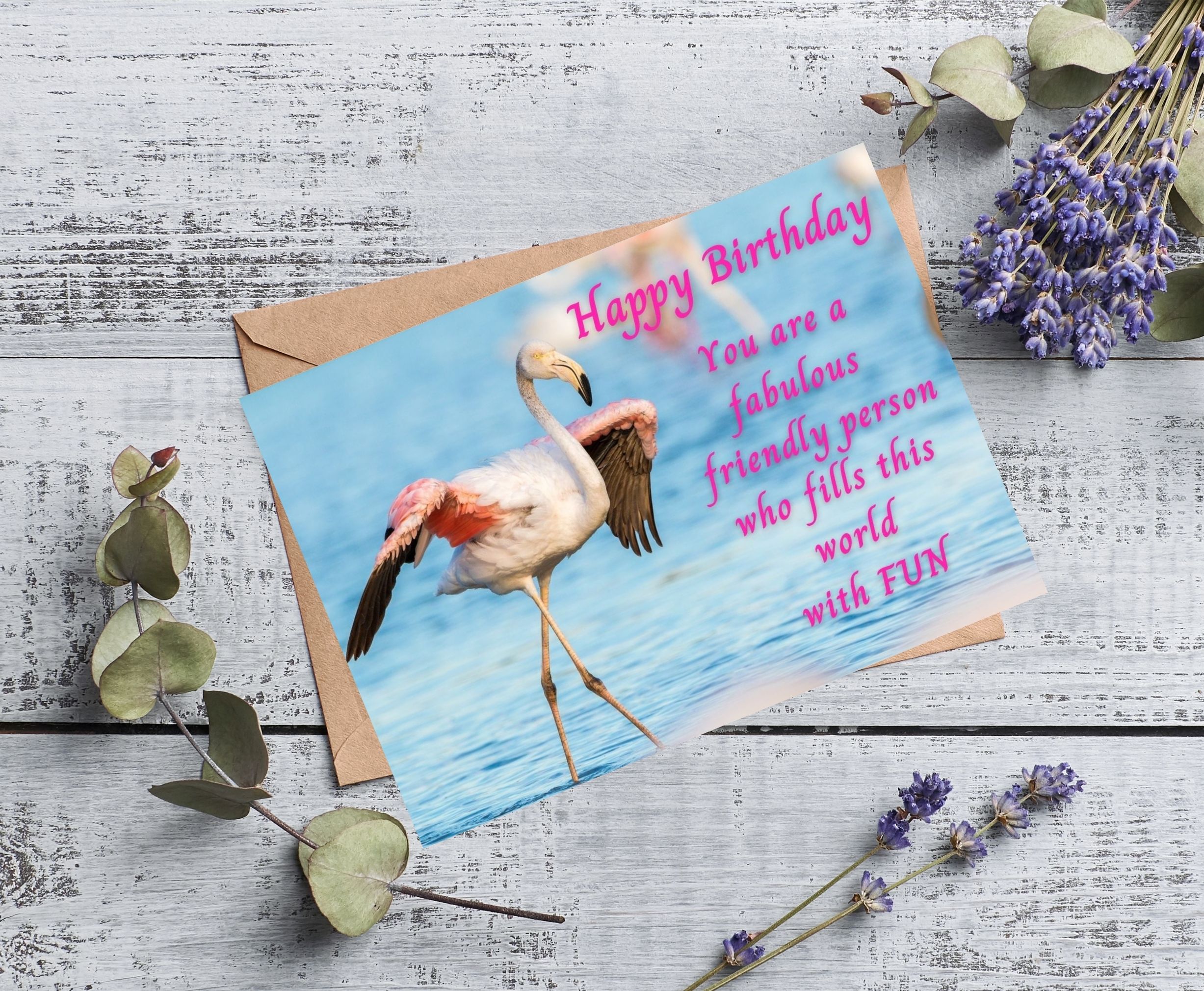 Personalised Flamingo Birthday Card – Any Age/Name/Message – Daughter, Granddaughter, Niece