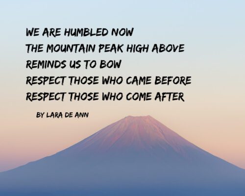 Respect - tanka - mountain