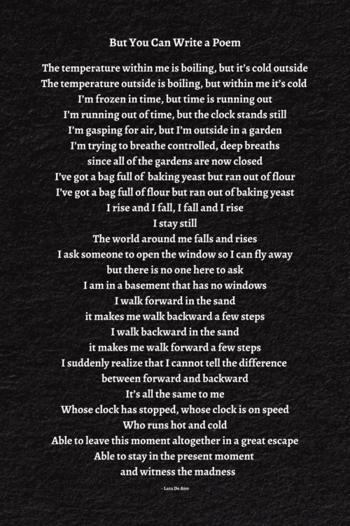 But You Can Write a Poem - black texture