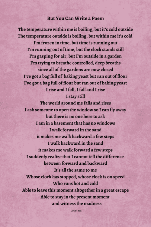 But You Can Write a Poem - mauve texture