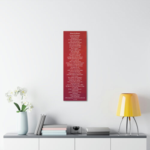 Moment by Moment - canvas - red with white letters - Image 3