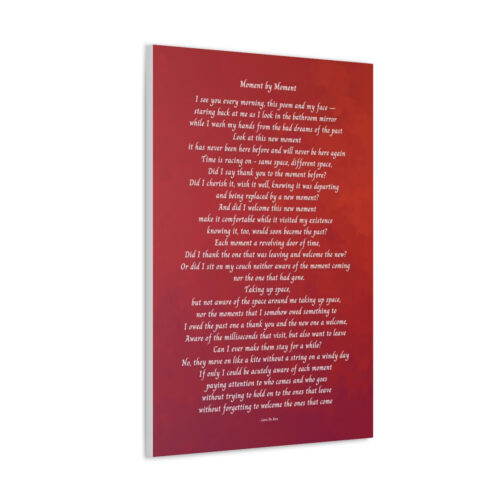 Moment by Moment - canvas - red with white letters - Image 6