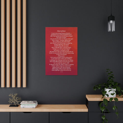 Moment by Moment - canvas - red with white letters - Image 8