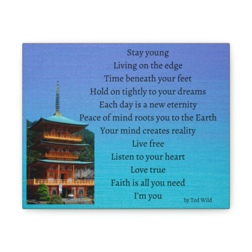 Live Free - pagoda - canvas - textured blue - Image 6