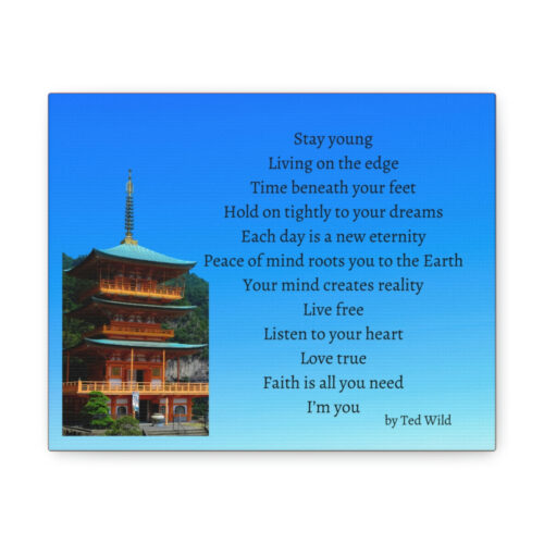 Live Free - pagoda - canvas - gradient blue - Image 3