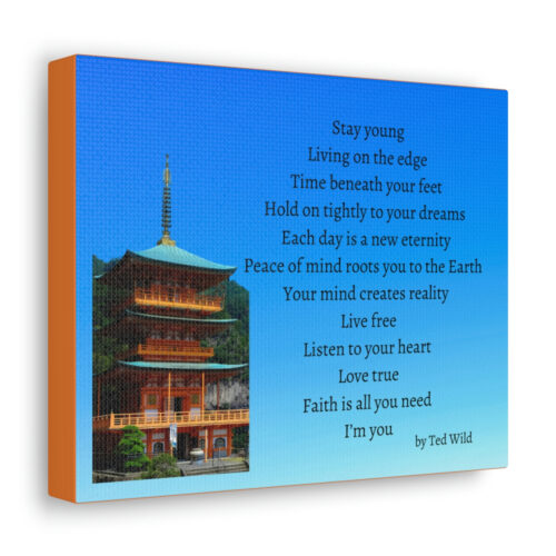 Live Free - pagoda - canvas - gradient blue - Image 4