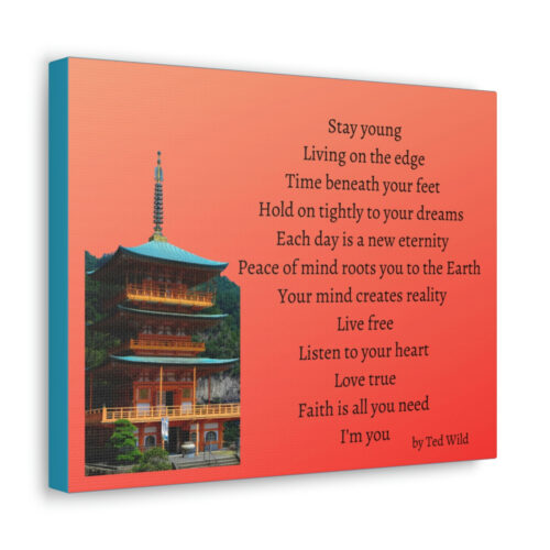 Live Free - pagoda - canvas - orange - Image 4