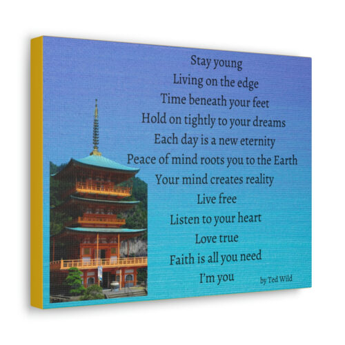 Live Free - pagoda - canvas - textured blue - Image 9