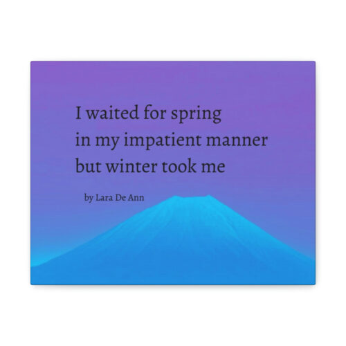 Winter - haiku - canvas - black letters - Image 2