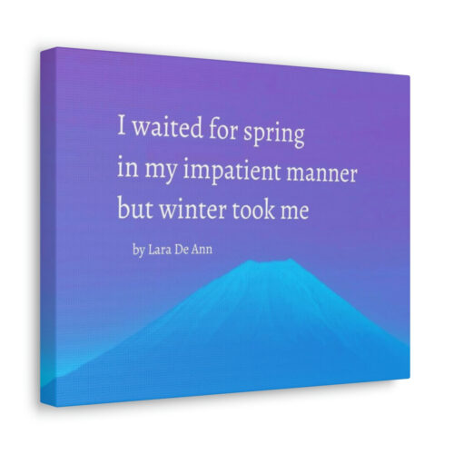 Winter - haiku - canvas - white letters