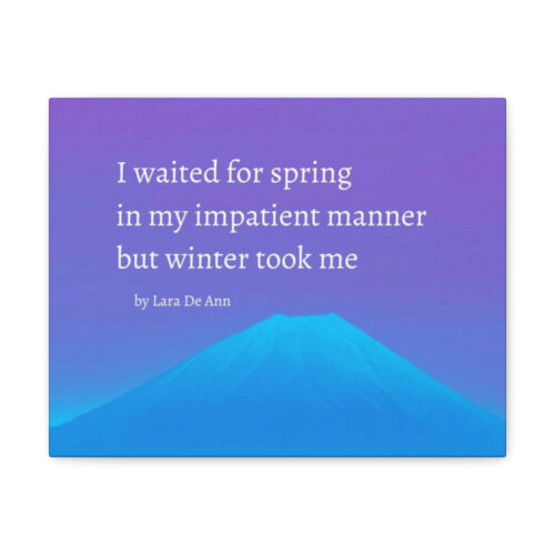 Winter - haiku - canvas - white letters - Image 2