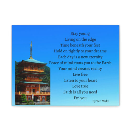 Live Free - pagoda - canvas - gradient blue - Image 7