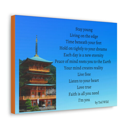 Live Free - pagoda - canvas - gradient blue - Image 8