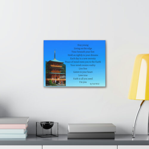Live Free - pagoda - canvas - gradient blue - Image 9