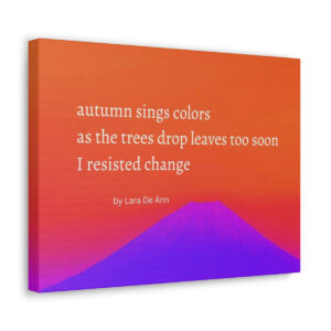 Autumn - haiku - canvas - white letters