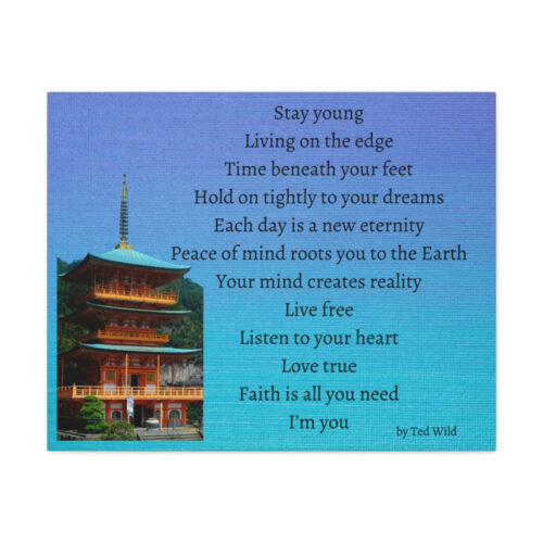 Live Free - pagoda - canvas - textured blue - Image 10