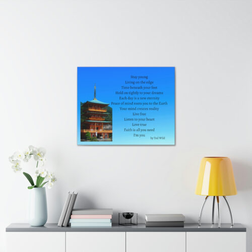 Live Free - pagoda - canvas - gradient blue - Image 14
