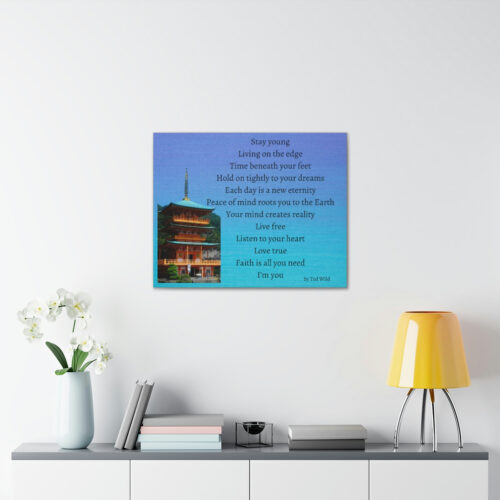 Live Free - pagoda - canvas - textured blue - Image 12