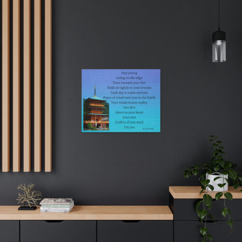 Live Free - pagoda - canvas - textured blue - Image 13