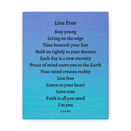 Live Free - canvas - textured blue - Image 26