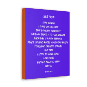 Live Free - canvas - purple