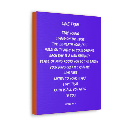 Live Free - canvas - purple