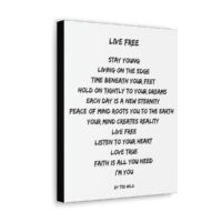 Live Free - canvas - white