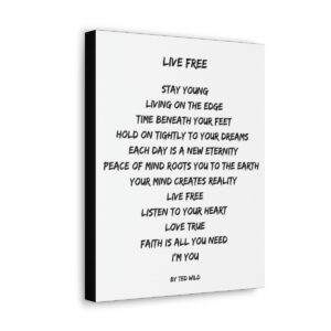 Live Free - canvas - white