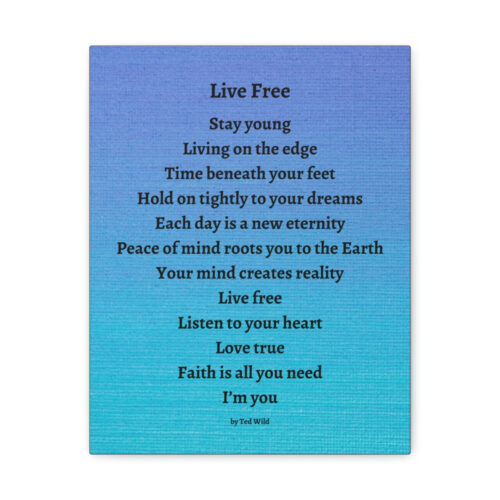 Live Free - canvas - textured blue - Image 2
