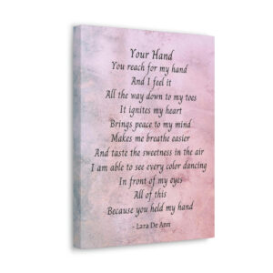 Your Hand - canvas - mauve