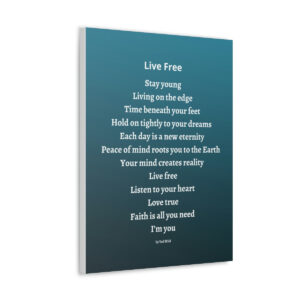 Live Free - canvas - green