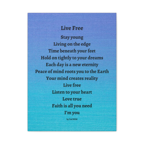 Live Free - canvas - textured blue - Image 31