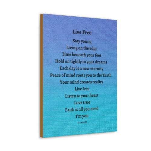 Live Free - canvas - textured blue - Image 32
