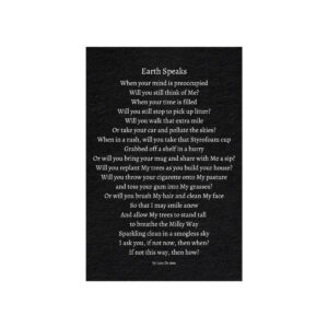 Earth Speaks - print - black