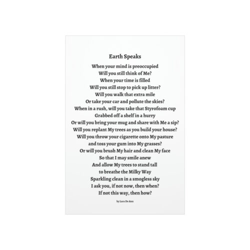 Earth Speaks - print - white