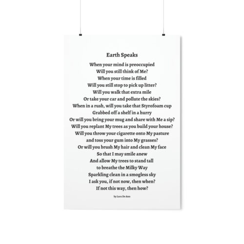 Earth Speaks - print - white - Image 2