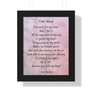 Your Hand - framed - mauve