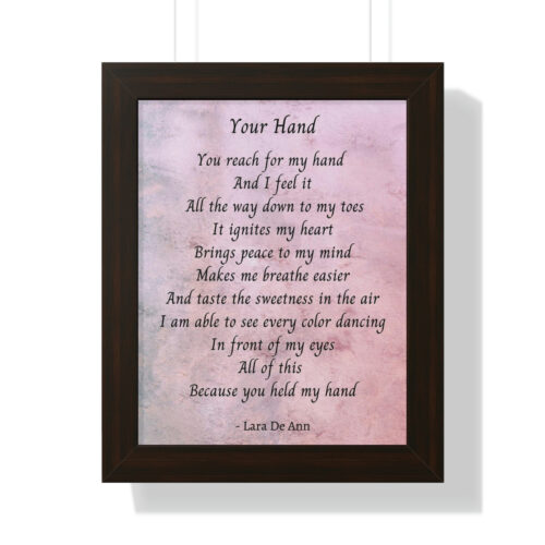 Your Hand - framed - mauve - Image 3