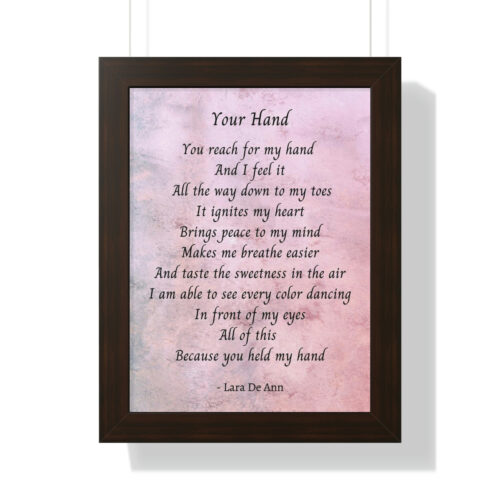 Your Hand - framed - mauve - Image 8
