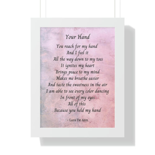 Your Hand - framed - mauve - Image 10