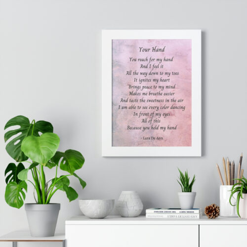 Your Hand - framed - mauve - Image 11